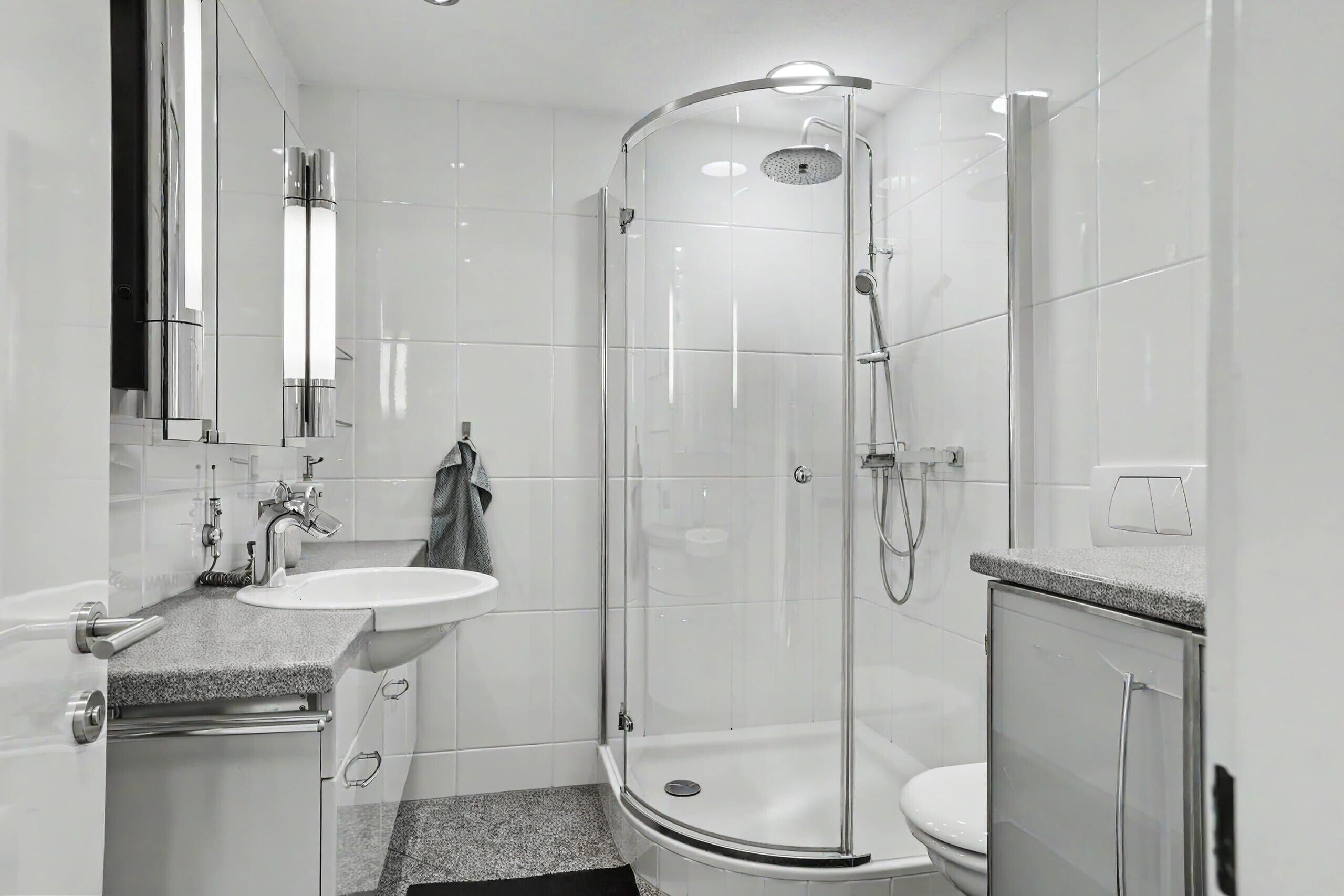 Dusche, Haartrockner, Handtücher