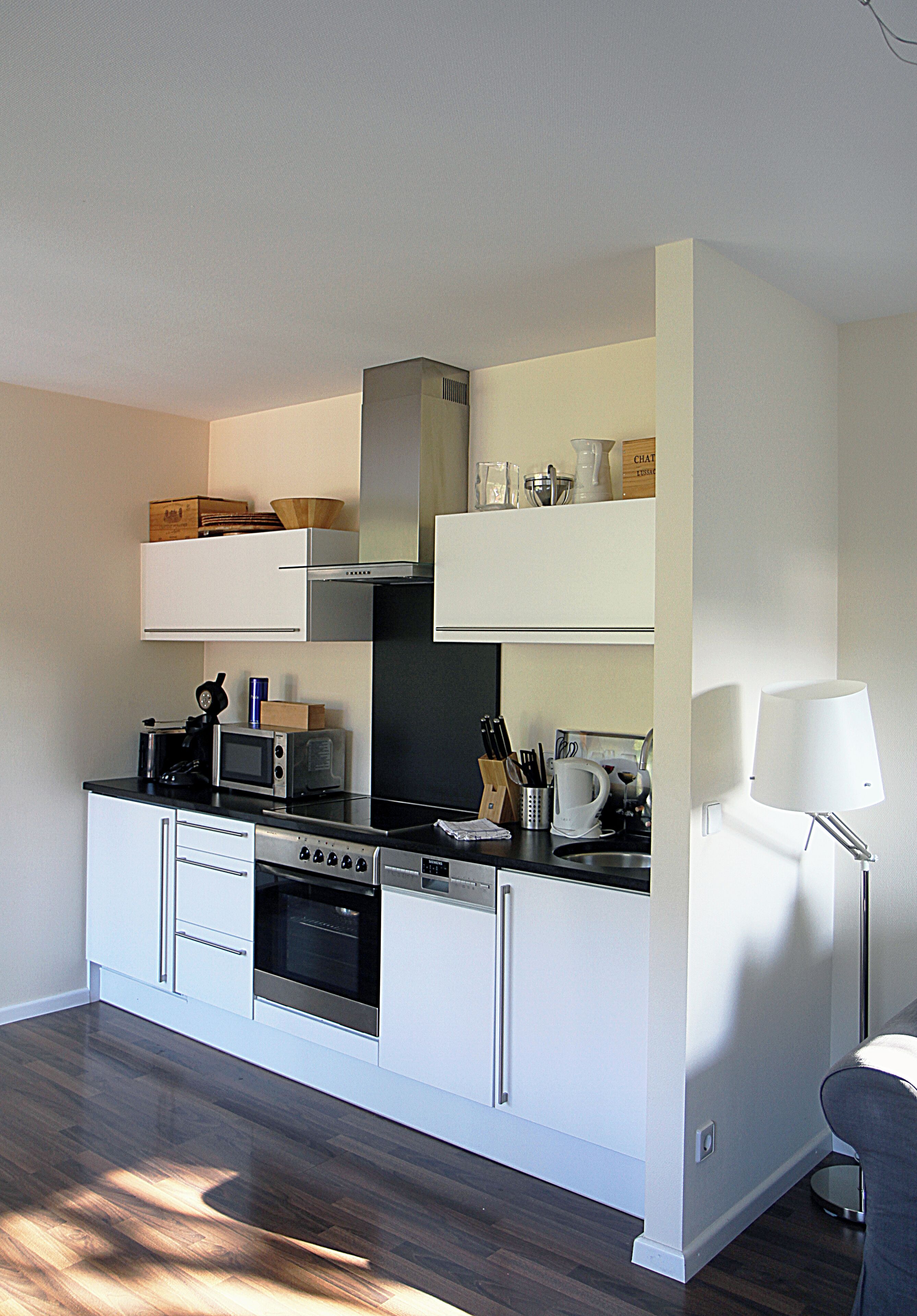 Deluxe Penthouse | Private kitchen | Fridge, microwave, oven, stovetop