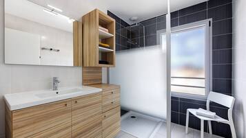 Shower, hair dryer