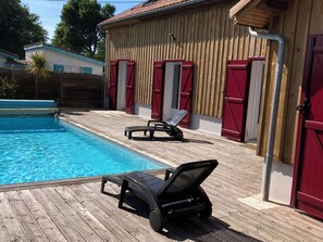 Pool - Calm villa, pets welcome - 6 guests (Léon)