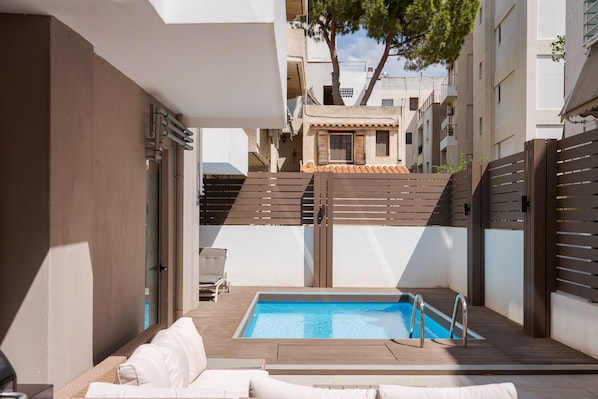 Departamento Deluxe, balcón | Sábanas de algodón egipcio, ropa de cama de alta calidad y edredón