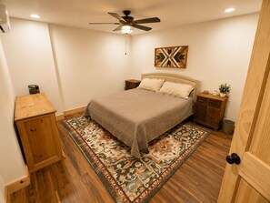 2 bedrooms, iron/ironing board, WiFi, bed sheets -     Whispering Pines Cozy Cabin Suite Retreat Near Jordan Lake and Pet Friendly (New Hill)