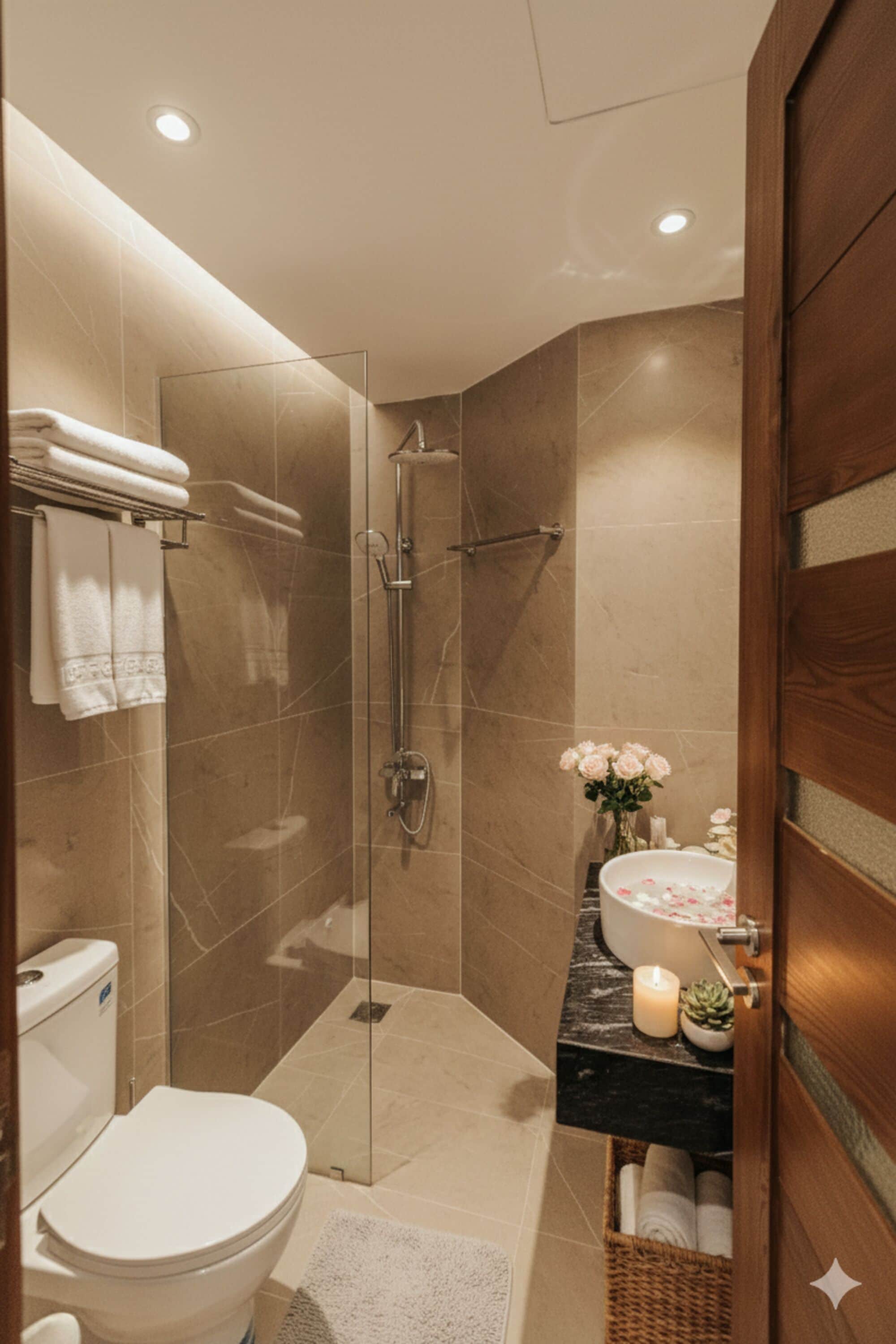 Superior studio, uitzicht op binnenplaats | Badkamer | Een douche, gratis toiletartikelen, een haardroger, pantoffels