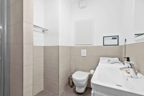 Ducha, secador de pelo, toallas, shampoo