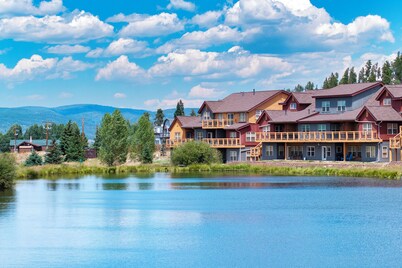 Large wrap around deck with beautiful view of sunsets and Byers Peak