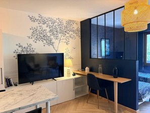 Iron/ironing board, Internet, bed sheets - Studio 30m2, city center with parking (Aix-les-Bains)
