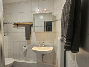 Dusche, Haartrockner, Handtücher