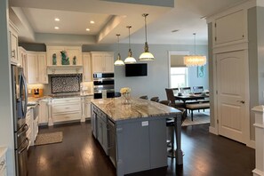 Fridge, microwave, oven, stovetop - Serenade by the Sea! Coastal Escape, Private Pool, Gulf Views, (Panama City Beach)