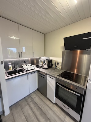 Kühlschrank, Mikrowelle, Ofen, Herdplatte