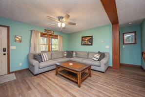 Living area - New! Lake Area Chalet w/ Hot Tub (Swanton)