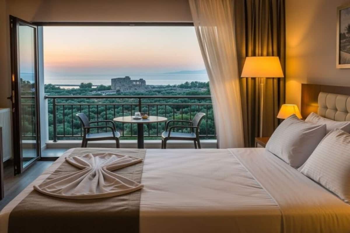 Habitación doble económica, balcón, vista al jardín | Wifi gratis