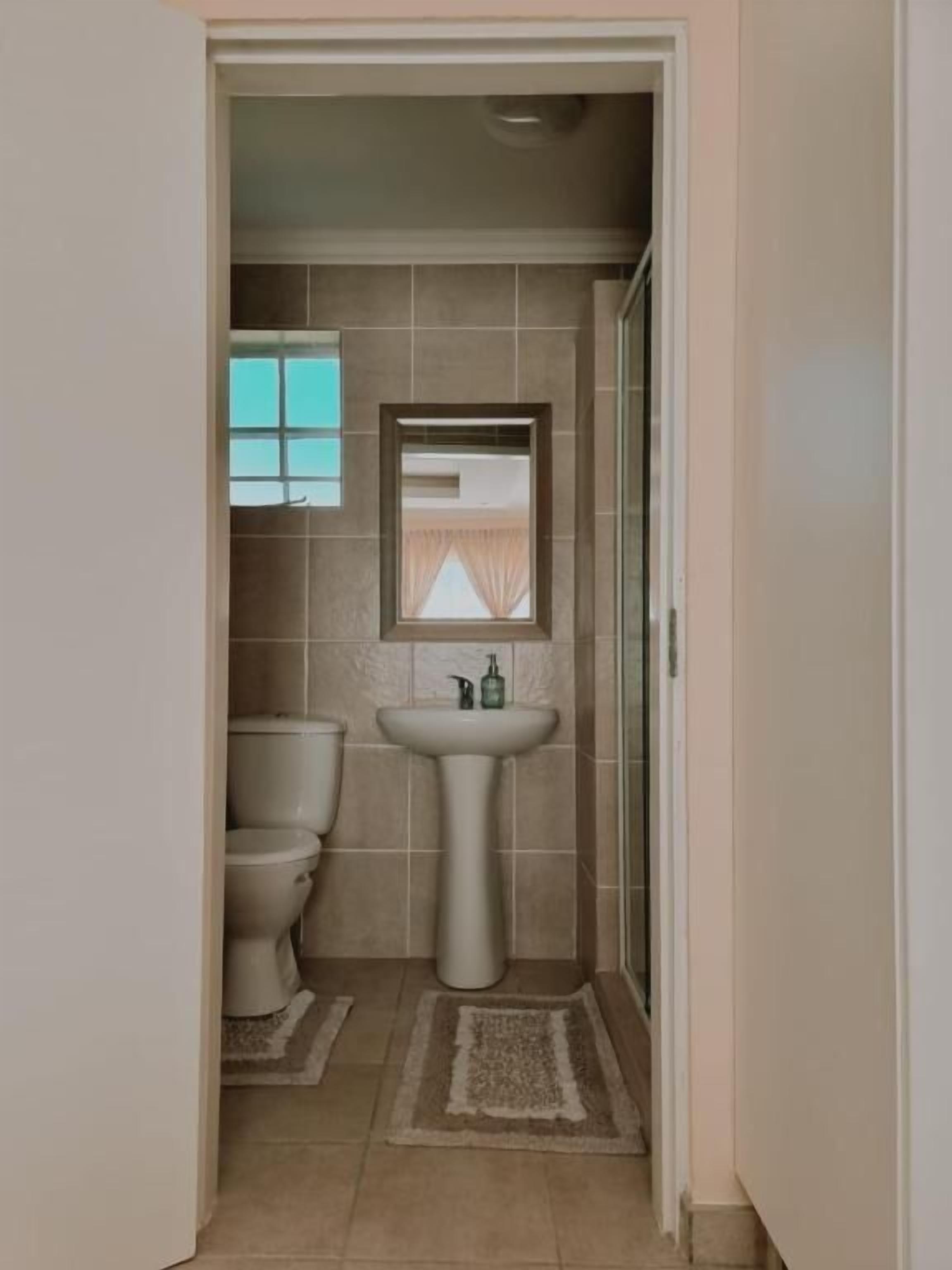 Shower, soap, toilet paper