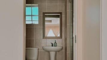 Shower, soap, toilet paper