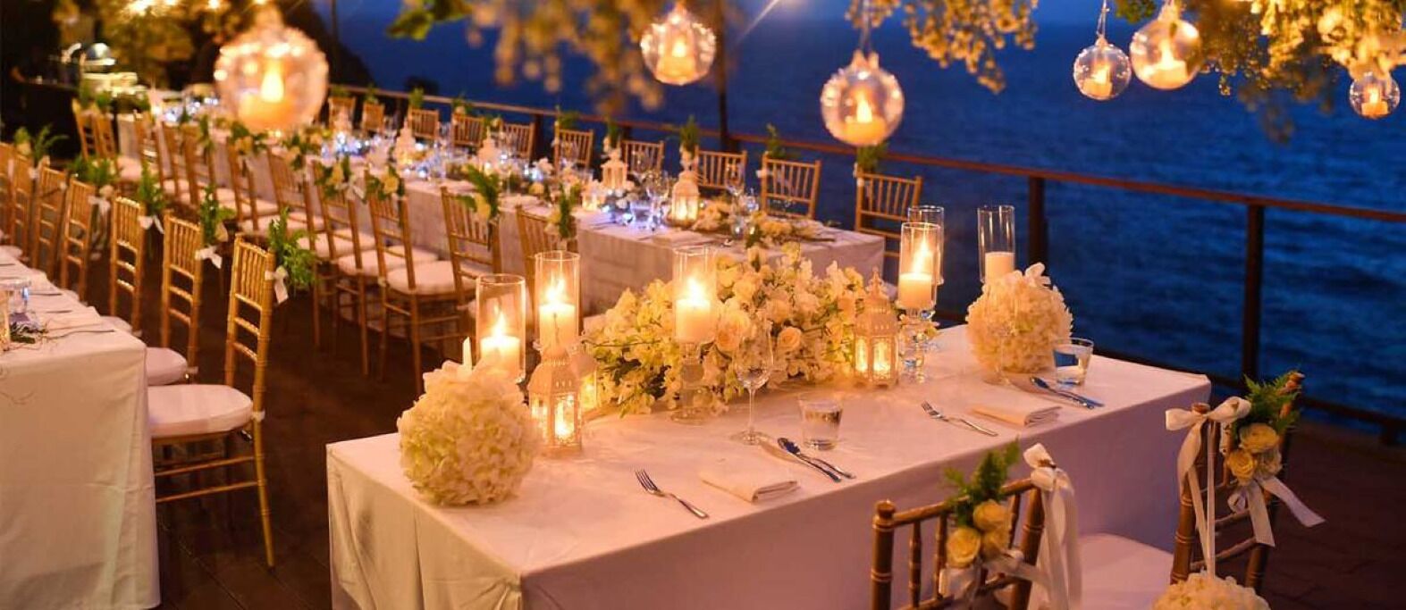 Outdoor banquet area