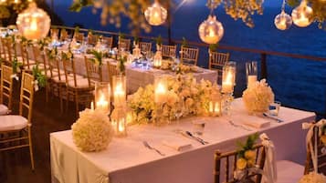 Outdoor banquet area