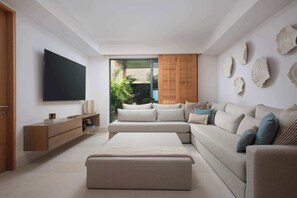 Smart TV, DVD player, table football, books - Tres Coaties: 4BR Oceanview Luxury Condo + Private Pool, Chef & Golf Cart (Punta Mita)