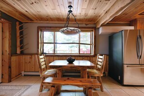 Dining - Cozy Birch Suite – Fireplace, Lake Access & Trail Nearby (Cable)