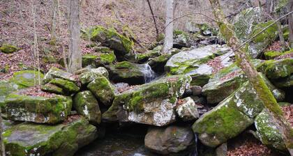 Hidden Falls, Family-pet friendly, marked trails to waterfalls, in/outdoor games