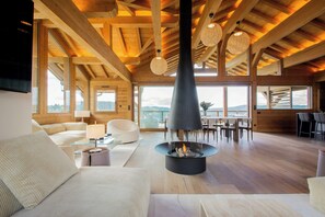 TV, fireplace - Chalet with spa near ski slopes in La Mauselaine (Gérardmer)