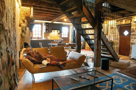 TV, fireplace. Traditional house in Millevaches