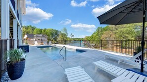 A heated pool - Stillwater Overlook, New w/ Covered Verandas + Heated Salt Pool, Hot Tub, Dock! (Bedford County)