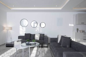 Deluxe-Penthouse, Gartenblick | Wohnbereich