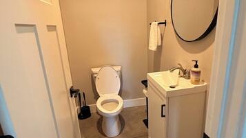 Serviettes fournies, savon, papier toilette