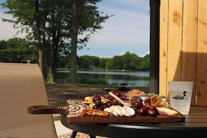 Outdoor dining - Steps from the Lake- Sauna + Hot Tub. Unit #5 (Jones)