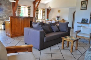 TV, fireplace, books - La Grange de Chams - BEL-AIR-VAL-D'ANCE (BEL-AIR-VAL-D'ANCE)