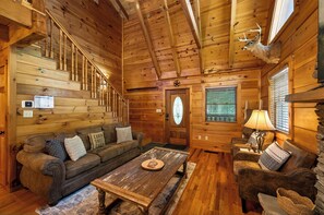 TV, fireplace, ping pong, books - Secluded Smoky Cabin, Hot Tub, Fire Pit, Game Room (Sevierville)