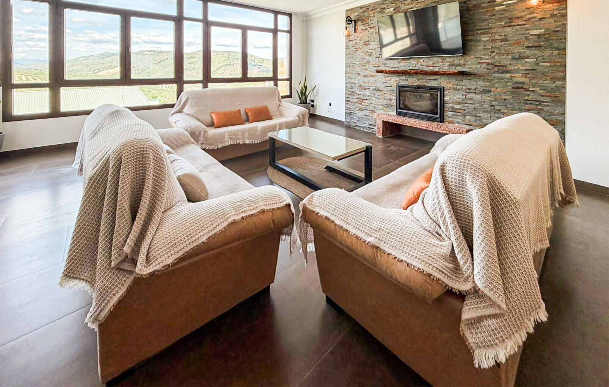 Smart TV, fireplace
