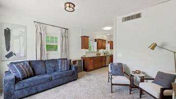 Smart TV, fireplace, video games, books