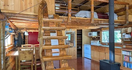 Homesteaded log cabin with convenient creek access
