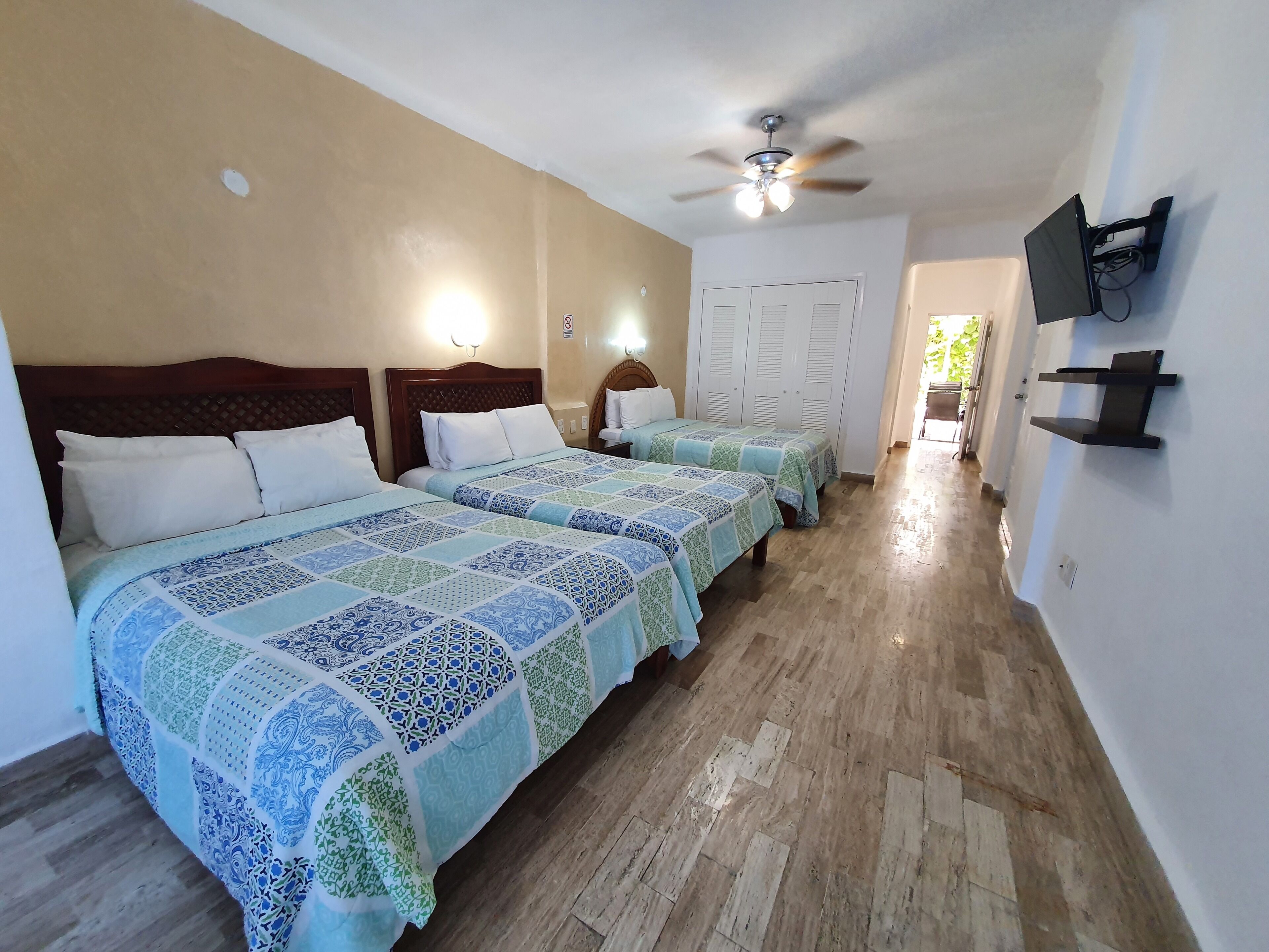 Family Studio Suite, Pool View | Laptop workspace, free WiFi