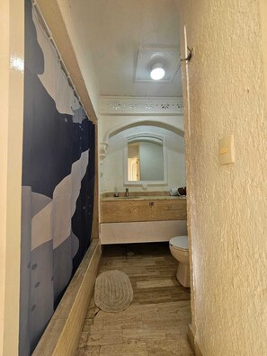 Comfort-Studiosuite, Mehrere Betten, Erdgeschoss | Badezimmer | Dusche, Handtücher, Seife, Shampoo