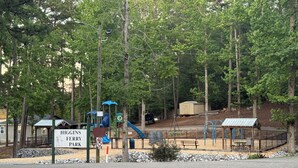 A park with playground equipment, picnic tables, and a sign for Higgins Ferry Park. - Peaceful country home minutes from Lake Mitchell (Clanton)