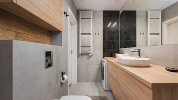 Hair dryer, towels