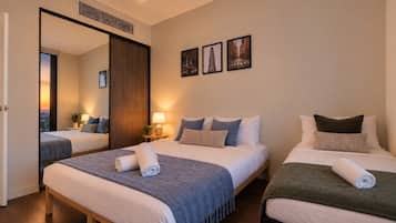 Desk, iron/ironing board, travel cot, free WiFi