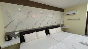 Desk, free WiFi, bed sheets