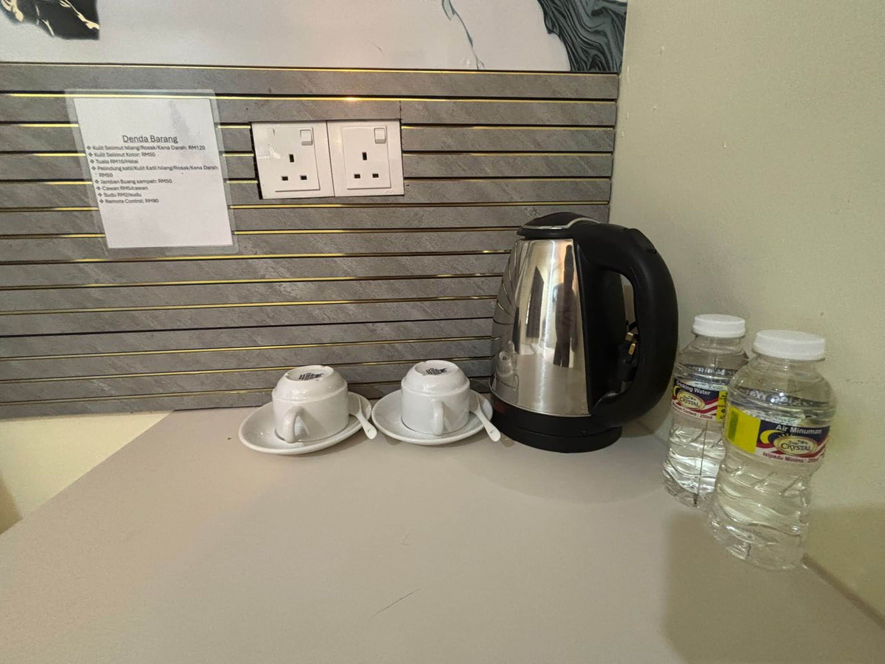 Desk, free WiFi, bed sheets