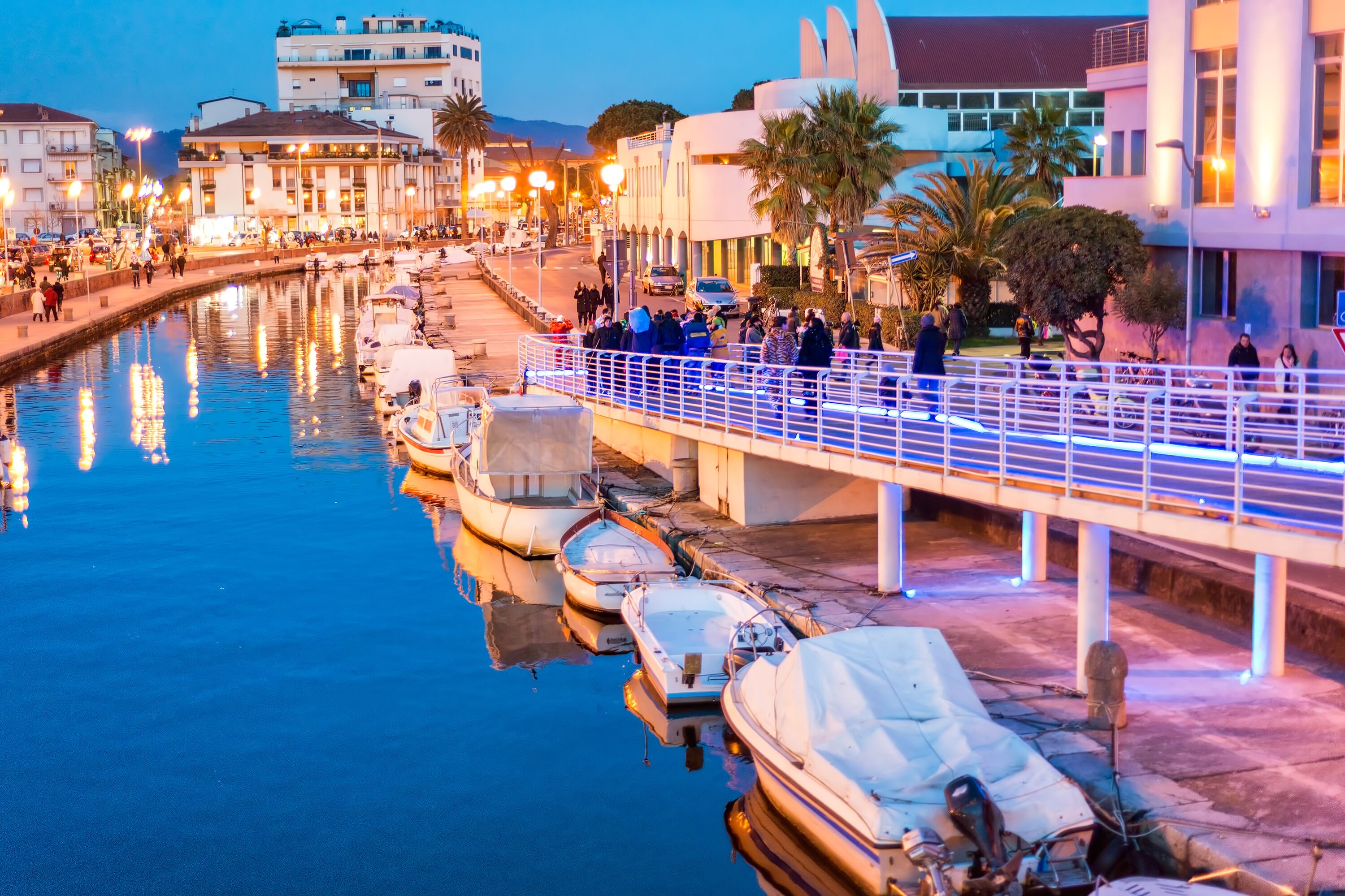 The harbor with its small boats