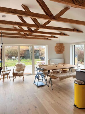 TV, fireplace - Architect designed holiday home near Dyngby beach (Odder)