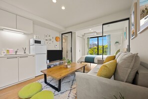 Standard Apartment, 1 Double Bed with Sofa bed, Non Smoking, Beachfront | Living area - Zushi Beach Terrace 2F (Zushi)