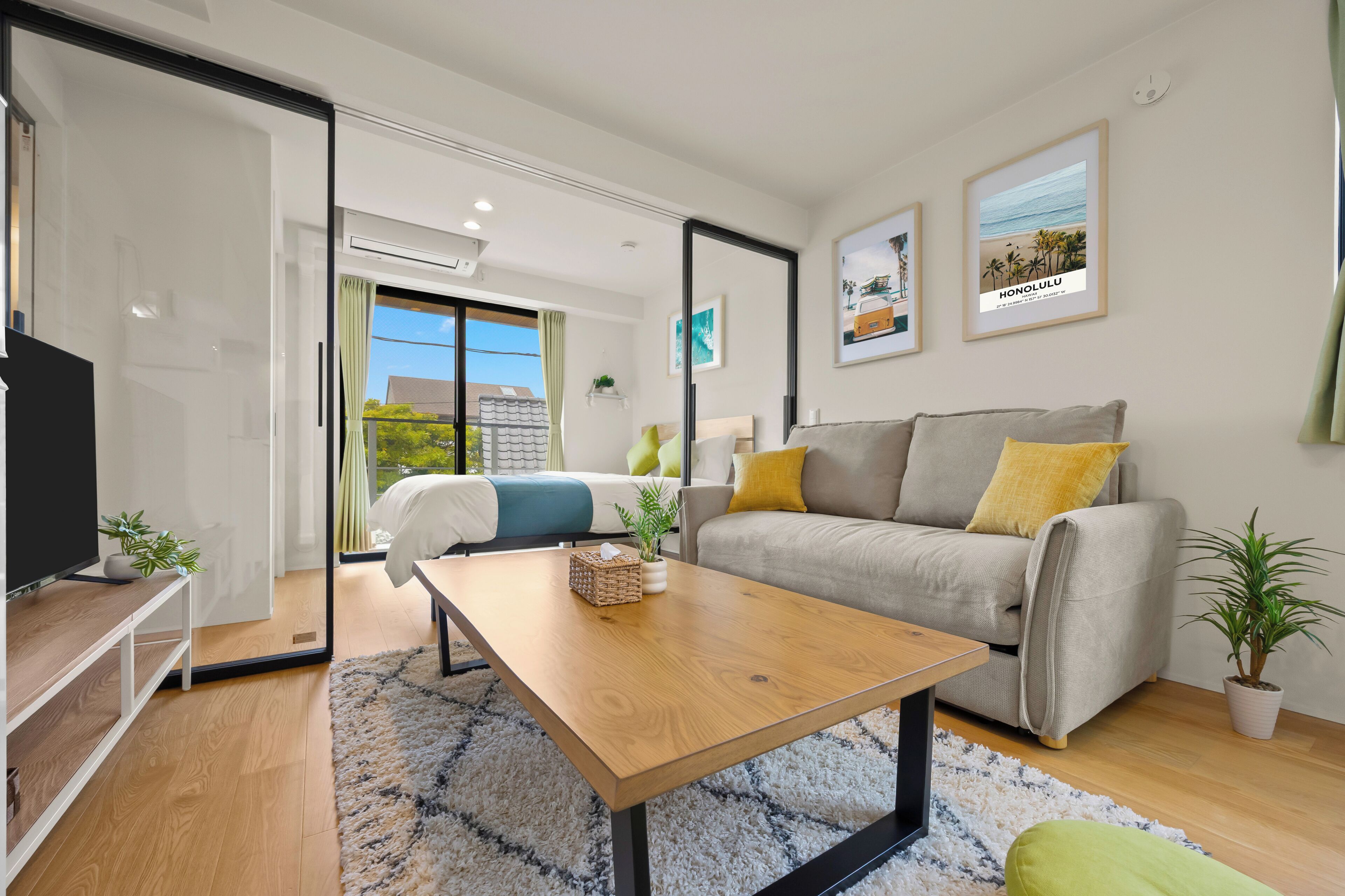 Apartamento standard, 1 cama de casal e sofá-cama, para não fumantes, de frente para a praia | Área de estar