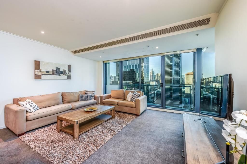 Deluxe Apartment, Balcony, City View | Living area