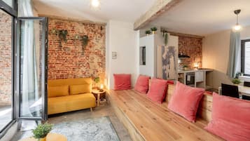 Apartamento conforto, 3 quartos | Sala de estar