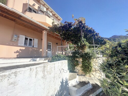 Villa in a village with breathtaking views over acharavi bay. Private pool