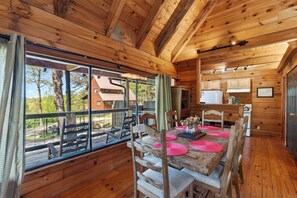 Dining - Sleeps 30 | 5 Cabins + Hot Tubs + Firepit + Views | Mtn Views + Smokies Access (Townsend)