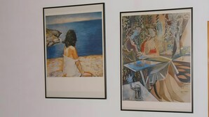 Zwei gerahmte Kunstwerke an einer Wand.