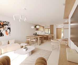 Appart'hôtel Supérieur, vue jardin | Coin séjour